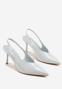 Renee - Niebieskie Sandały Slingback Vices na Obcasie Typu Szpilka Tilionea. Kolor: niebieski. Materiał: jeans. Obcas: na obcasie. Styl: elegancki. Wysokość obcasa: średni #5