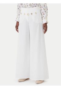 Marella Spodnie materiałowe Gala 2613131122 Biały Wide Leg. Kolor: biały. Materiał: bawełna #1