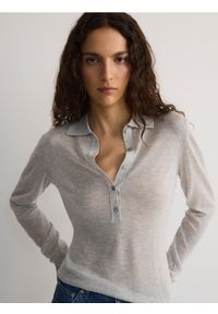 Reserved - Sweter z lyocellu - jasnoszary. Kolor: szary
