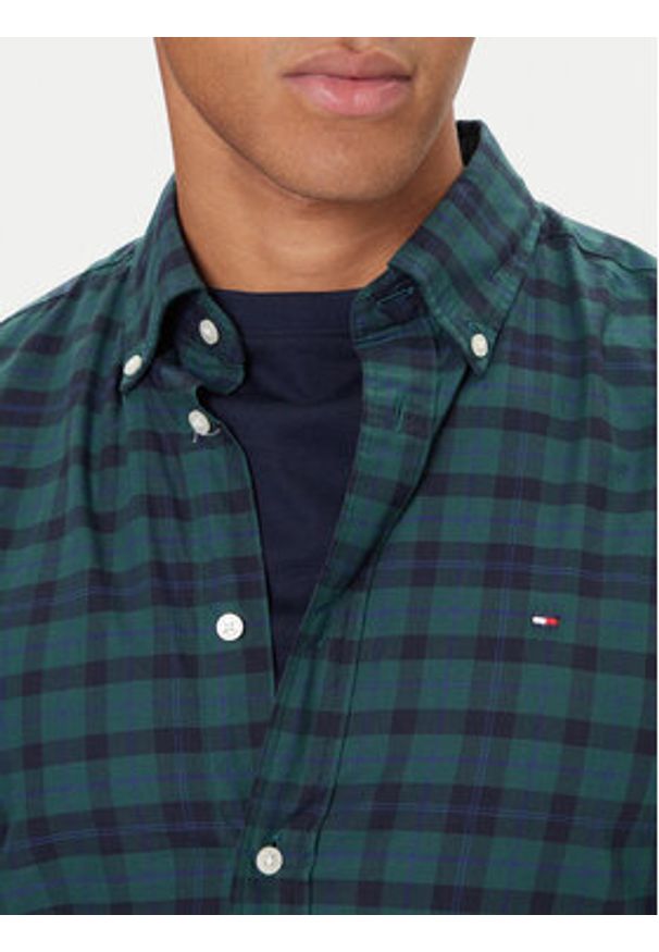 TOMMY HILFIGER - Tommy Hilfiger Koszula MW0MW41493 Zielony Regular Fit. Kolor: zielony. Materiał: bawełna
