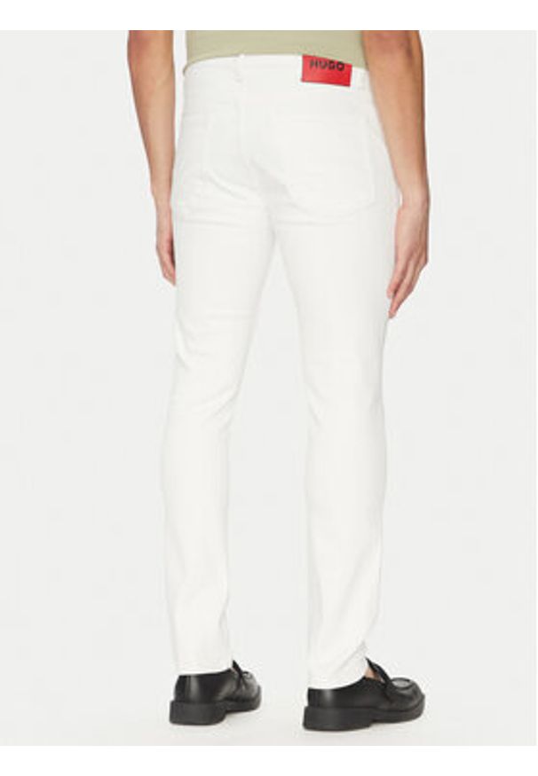 Hugo - HUGO Jeansy 50537696 Biały Extra Slim Fit. Kolor: biały
