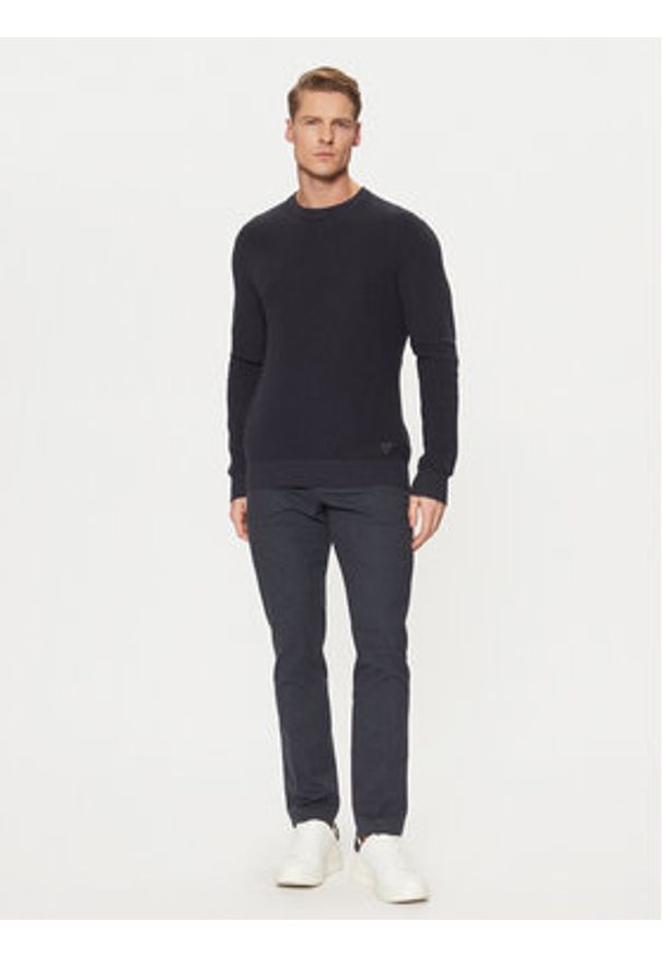 Guess Sweter M5RR09 Z3BV1 Granatowy Regular Fit. Kolor: niebieski. Materiał: bawełna