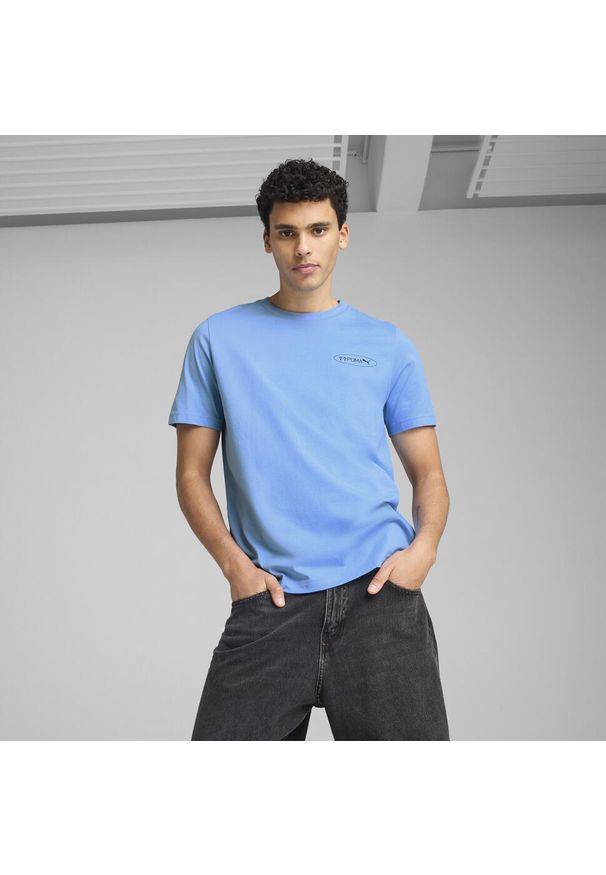 Puma - Męska koszulka Graphics 3 Circles PUMA Team Light Blue. Kolor: niebieski. Materiał: guma. Wzór: nadruk