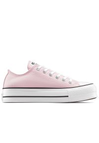 Buty damskie Converse Chuck Taylor All Star Lift Platform A11875C - różowe. Zapięcie: sznurówki. Kolor: różowy. Materiał: materiał. Szerokość cholewki: normalna. Obcas: na platformie. Styl: klasyczny, elegancki