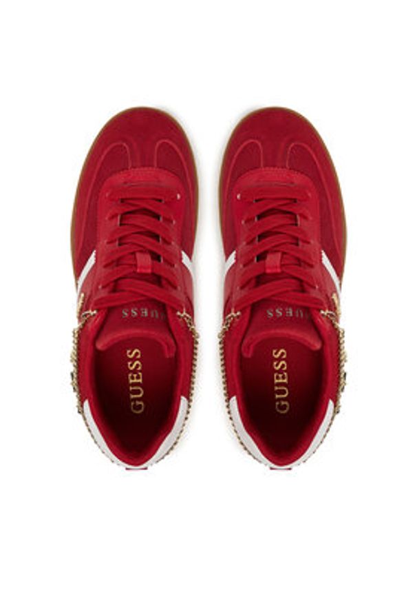 Guess Sneakersy FLTNAO SUE12 Czerwony. Kolor: czerwony. Materiał: skóra