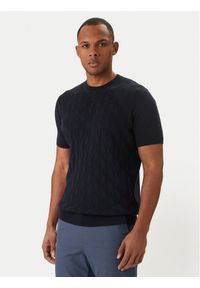 Karl Lagerfeld - KARL LAGERFELD T-Shirt 655006 562301 Granatowy Slim Fit. Typ kołnierza: dekolt w karo. Kolor: niebieski. Materiał: bawełna #1