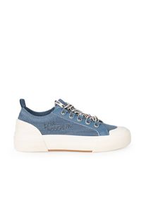 Love Moschino Trampki | JA15022G1LIYI | Kobieta | Niebieski. Okazja: na co dzień, na spacer. Kolor: niebieski. Materiał: tkanina, skóra. Sezon: lato. Styl: casual #4