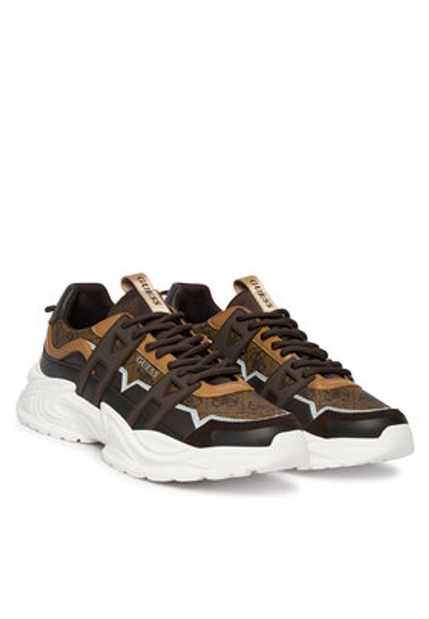Guess Sneakersy FMPBEU FAL12 Brązowy. Kolor: brązowy. Materiał: skóra