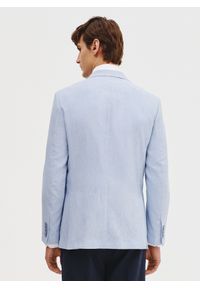 Pako Lorente - PAKO LORENTE - Niebieska marynarka męska z lnu. Kolor: niebieski. Materiał: len. Wzór: gładki. Sezon: wiosna #8