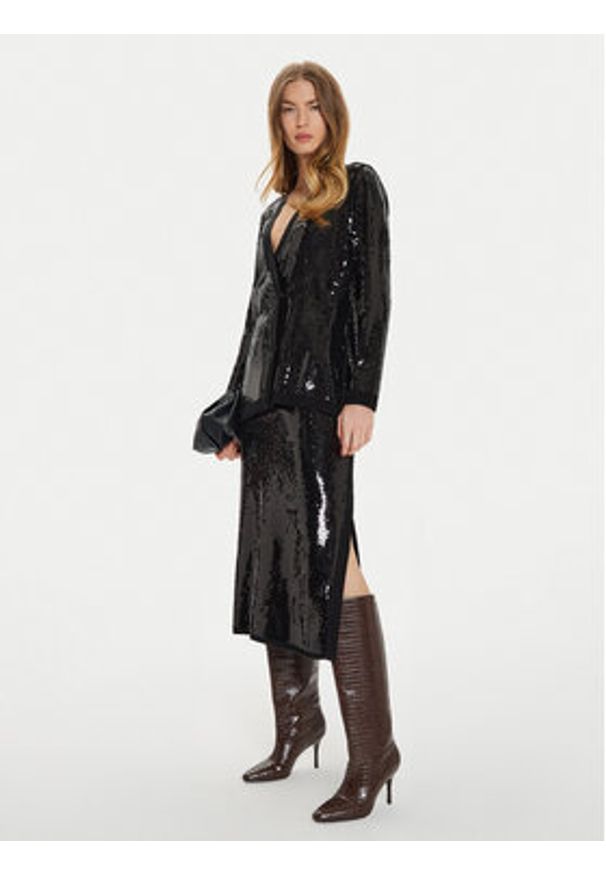 TwinSet - TWINSET Spódnica midi 242TT3142 Czarny Straight Fit. Kolor: czarny. Materiał: syntetyk