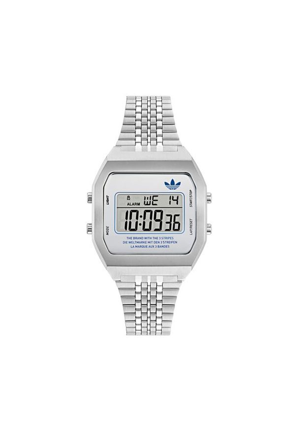 Adidas - adidas Zegarek Originals Street Digital Two AOST23554 Srebrny. Kolor: srebrny. Styl: street