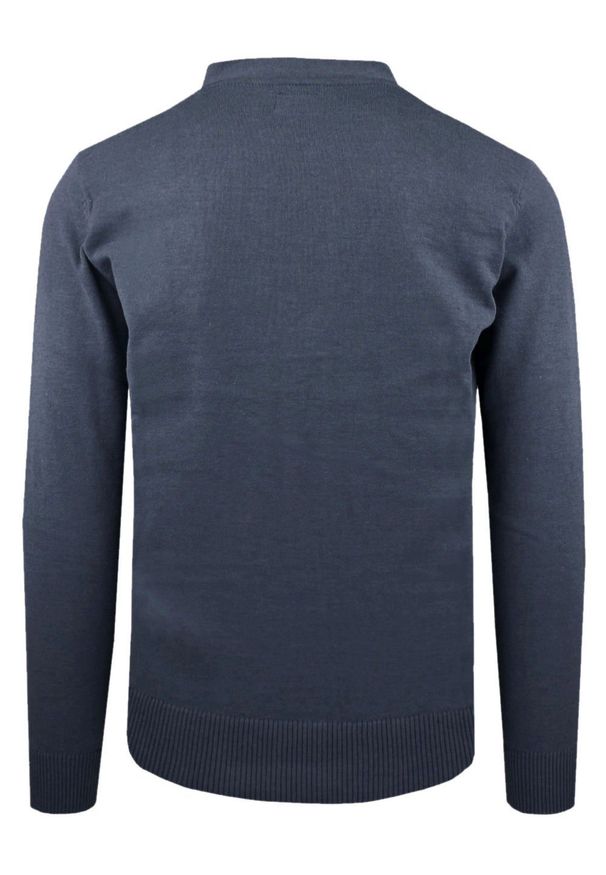 Bawełniany Sweter Męski, Rozpinany (Kardigan) - Pako Jeans - Jasny Granat. Okazja: na spotkanie biznesowe, do pracy. Kolor: niebieski. Materiał: bawełna. Styl: biznesowy, klasyczny