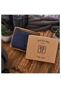 Portfel skórzany vintage PAOLO PERUZZI granatowy T-33-DB. Kolor: niebieski. Materiał: skóra #1