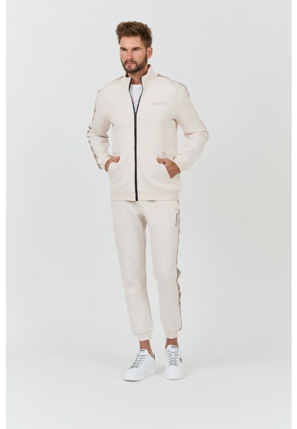 Guess - GUESS Beżowa męska bluza Mickey Full Zip, Rozmiar XL. Kolor: beżowy