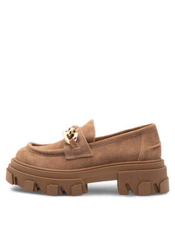 Badura Loafersy SOPHIA-01 Brązowy. Kolor: brązowy. Materiał: zamsz, skóra