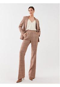 TwinSet - TWINSET Spodnie materiałowe 232TP2754 Brązowy Regular Fit. Kolor: brązowy. Materiał: wełna