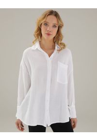 Unisono - MUŚLINOWA KOSZULA 45-7009 BIANCO. Materiał: bawełna, elastan #1
