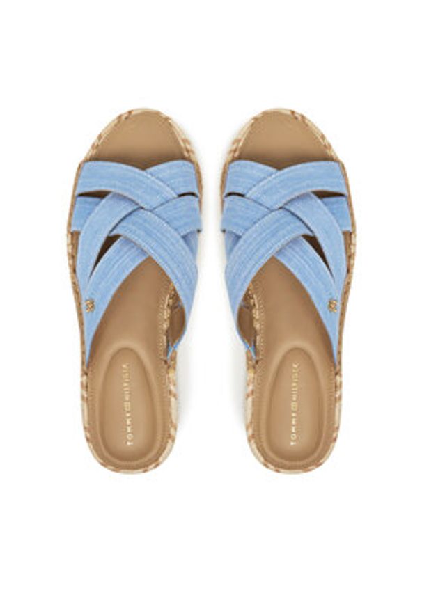 TOMMY HILFIGER - Tommy Hilfiger Espadryle Chambray Espadrille Mule FW0FW08501 Niebieski. Kolor: niebieski. Materiał: materiał