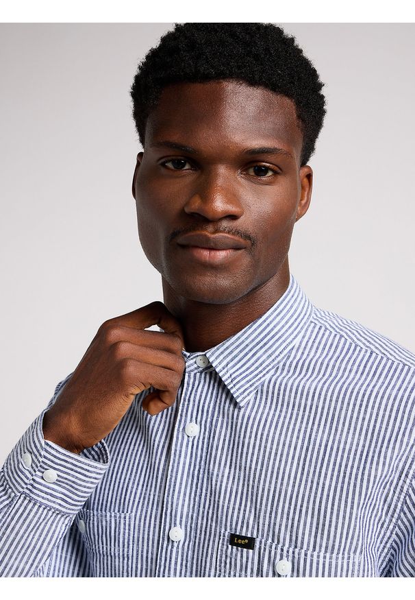 Lee - LEE MĘSKA KOSZULA LEE WORKER SHIRT 2.0 INDIGO HICKORY 112349939