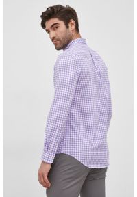 Polo Ralph Lauren koszula męska kolor fioletowy slim z kołnierzykiem button-down. Typ kołnierza: button down, polo. Kolor: fioletowy. Materiał: tkanina. Długość rękawa: długi rękaw. Długość: długie #5