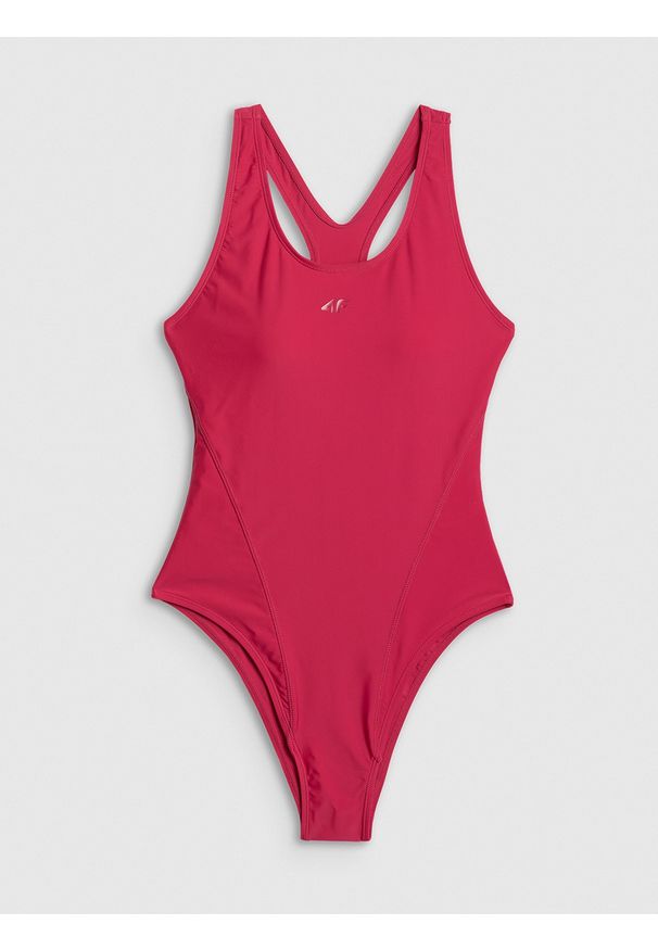 4f - 4F Kostium kąpielowy jednoczęściowy damski - czerwony XS. Kolor: czerwony. Materiał: materiał, skóra