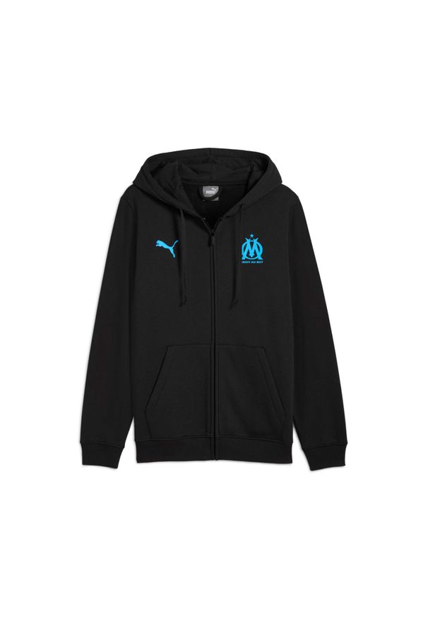 Puma - Bluza z kapturem z zamkiem OM FL 2025/26. Typ kołnierza: kaptur. Kolor: czarny. Sport: piłka nożna