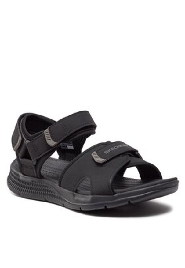 skechers - Skechers Sandały Go Consistent Sandal-Tributary 229097/BBK Czarny. Kolor: czarny. Materiał: skóra