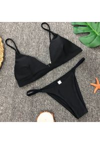 Intica - Bikini minimalistyczne plażowe z wysokiej jakości materiałów Jolene. Kolor: czarny. Materiał: materiał