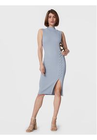 Guess Sukienka dzianinowa W3RK40 Z2U00 Niebieski Slim Fit. Kolor: niebieski. Materiał: syntetyk #4