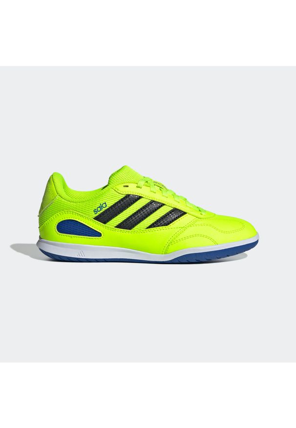 Adidas - Buty do piłki nożnej halowej dla dzieci ADIDAS Super Sala Futsal. Kolor: żółty. Materiał: kauczuk, syntetyk. Szerokość cholewki: normalna. Sport: piłka nożna