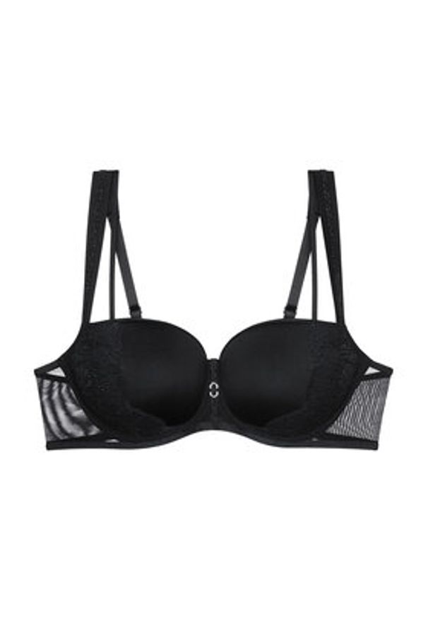 Triumph Biustonosz z fiszbiną Palina Moonlight Kiss 10224803 Czarny. Kolor: czarny. Materiał: syntetyk