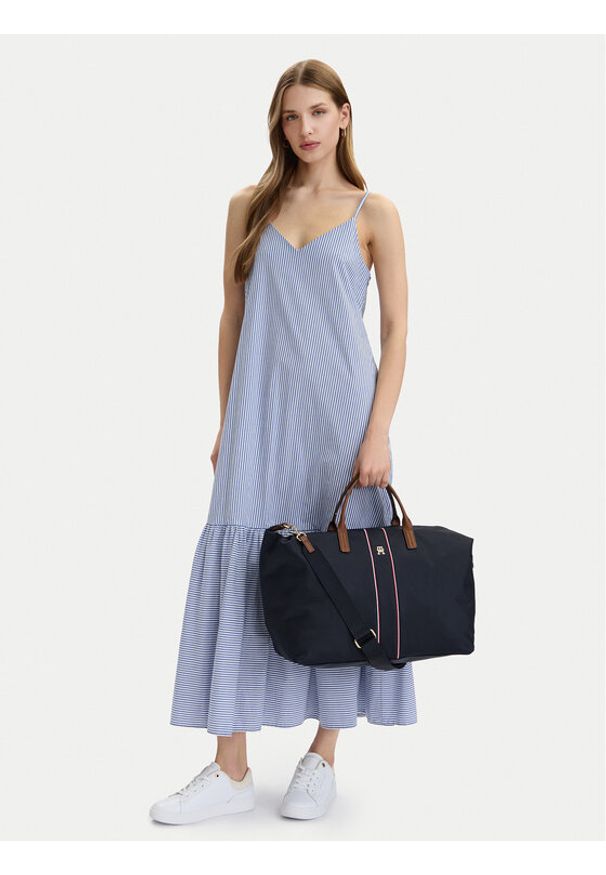 TOMMY HILFIGER - Tommy Hilfiger Torebka Popette Weekender Corp AW0AW18529 Niebieski. Kolor: niebieski