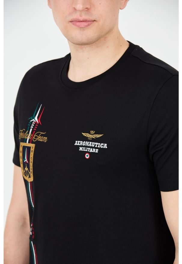 Aeronautica Militare - AERONAUTICA MILITARE Czarny t-shirt Frecce Tricolori Short Sleeve. Kolor: czarny