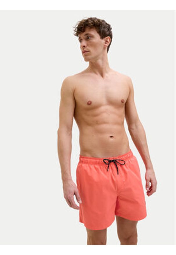 Jack & Jones - Jack&Jones Szorty kąpielowe Maui 12272776 Różowy Regular Fit. Kolor: różowy. Materiał: syntetyk