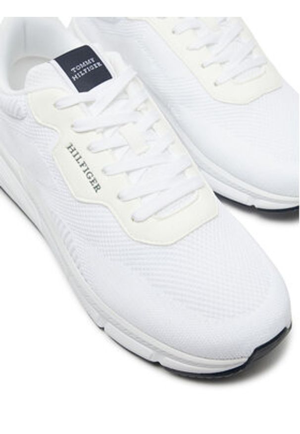 TOMMY HILFIGER - Tommy Hilfiger Sneakersy Lightweight Rwb Knit FM0FM05423 Biały. Kolor: biały. Materiał: materiał