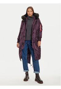 Alpha Industries Parka 198013 Fioletowy Regular Fit. Kolor: fioletowy. Materiał: syntetyk #6