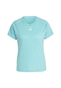Adidas - AEROREADY Train Essentials Minimal Branding Crewneck Tee. Kolor: zielony. Materiał: materiał