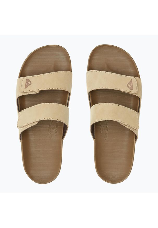 Klapki męskie Quiksilver Rivi Leather Double Adjust. Kolor: brązowy
