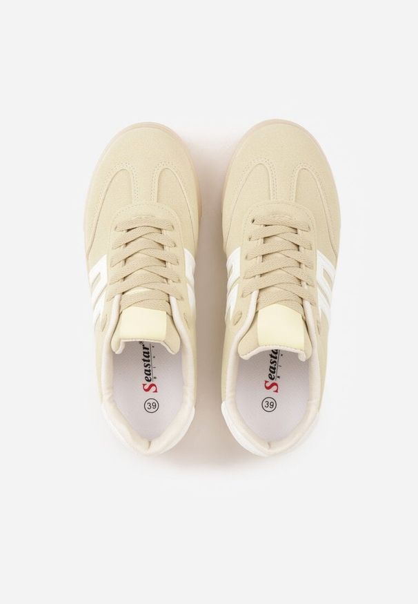 Renee - Żółte Sneakersy w Stylu Klasycznych Tenisówek na Grubej Podeszwie Yenoinne. Kolor: żółty