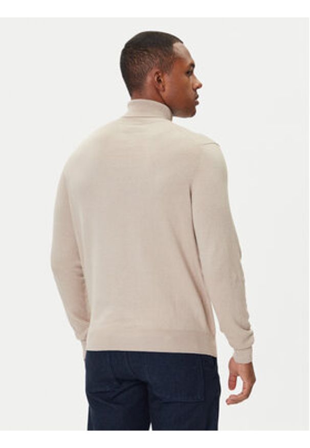 Bugatti Golf 7700-85520D Beżowy Regular Fit. Typ kołnierza: golf. Kolor: beżowy. Materiał: bawełna