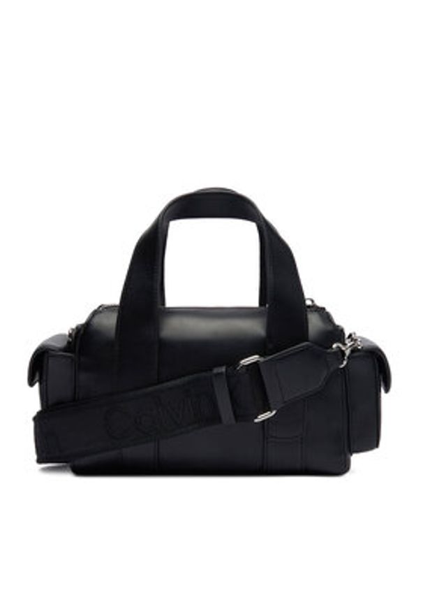 Calvin Klein Torebka Webbing Strap Pocket Bag LV04F3291G Czarny. Kolor: czarny. Materiał: skórzane