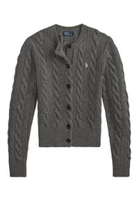 Polo Ralph Lauren Kardigan 211972104500 Szary Slim Fit. Typ kołnierza: polo. Kolor: szary. Materiał: wełna #4