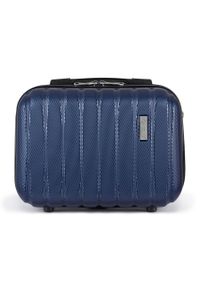 Solier - Kuferek podróżny mały ABS SOLIER STL902 granatowy. Kolor: niebieski. Materiał: materiał #1