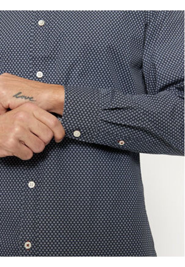 Jack & Jones - Jack&Jones Koszula Matheo 12261090 Czarny Slim Fit. Kolor: czarny. Materiał: syntetyk