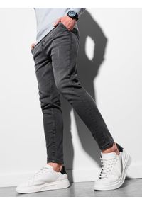 Ombre Clothing - Spodnie męskie jeansowe SKINNY FIT P937 - czarne - XL. Kolor: czarny. Materiał: jeans. Styl: klasyczny #1