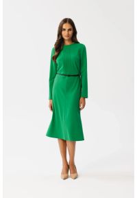 Stylove - Elegancka sukienka w stylu retro zielona. Kolor: zielony. Styl: retro, elegancki #2