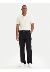 Calvin Klein Polo LV04LB276G Écru Regular Fit. Typ kołnierza: polo. Kolor: kremowy. Materiał: bawełna #5