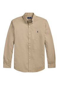 Polo Ralph Lauren Koszula 710937993011 Beżowy Custom Fit. Typ kołnierza: polo. Kolor: beżowy. Materiał: bawełna #4