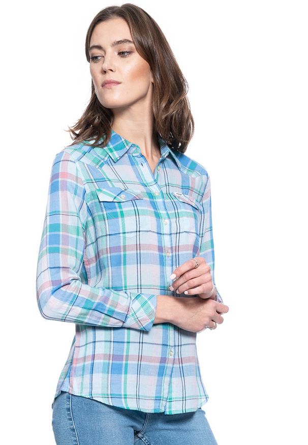 Wrangler - DAMSKA KOSZULA WRANGLER WESTERN CHECK SHIRT CASHMERE BLUE W5N1OBX2B 112130258