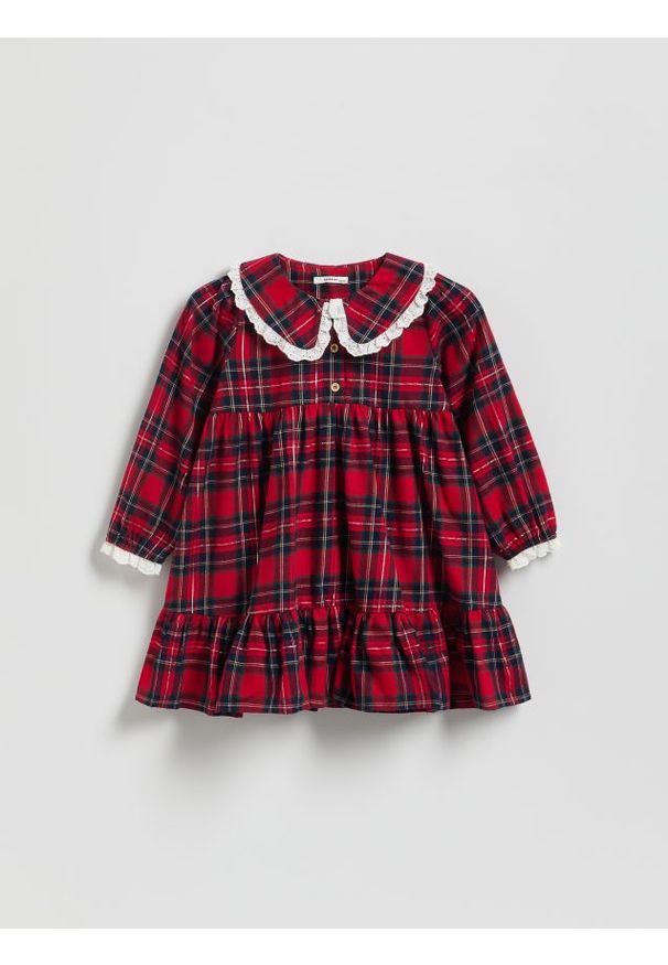 Reserved - Sukienka w kratę - wielobarwny. Materiał: bawełna